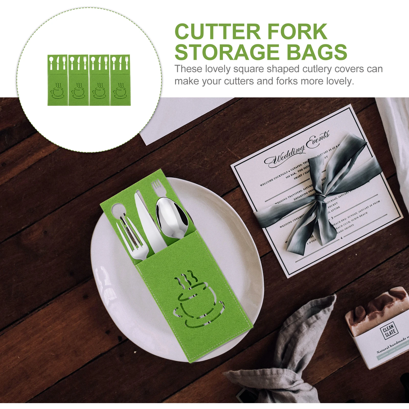 

Utensil Cutlery Bag Serving Utensils Decorative Bags Felt Cloth Silverware Holder