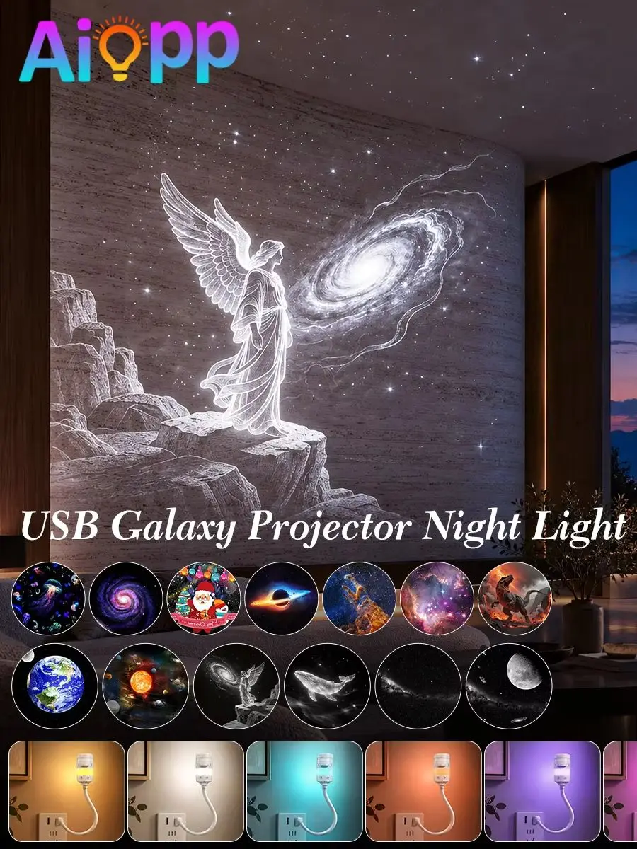 2-in-1 Sternenhimmel-Projektorlampe mit einstellbarem Fokus und 360°-Drehfunktion °   Bunte Nachtlicht-Projektion mit Wandelbaren Filmen für Schlafzimmer, Wohnzimmer, Festliche Party-Dekoration und