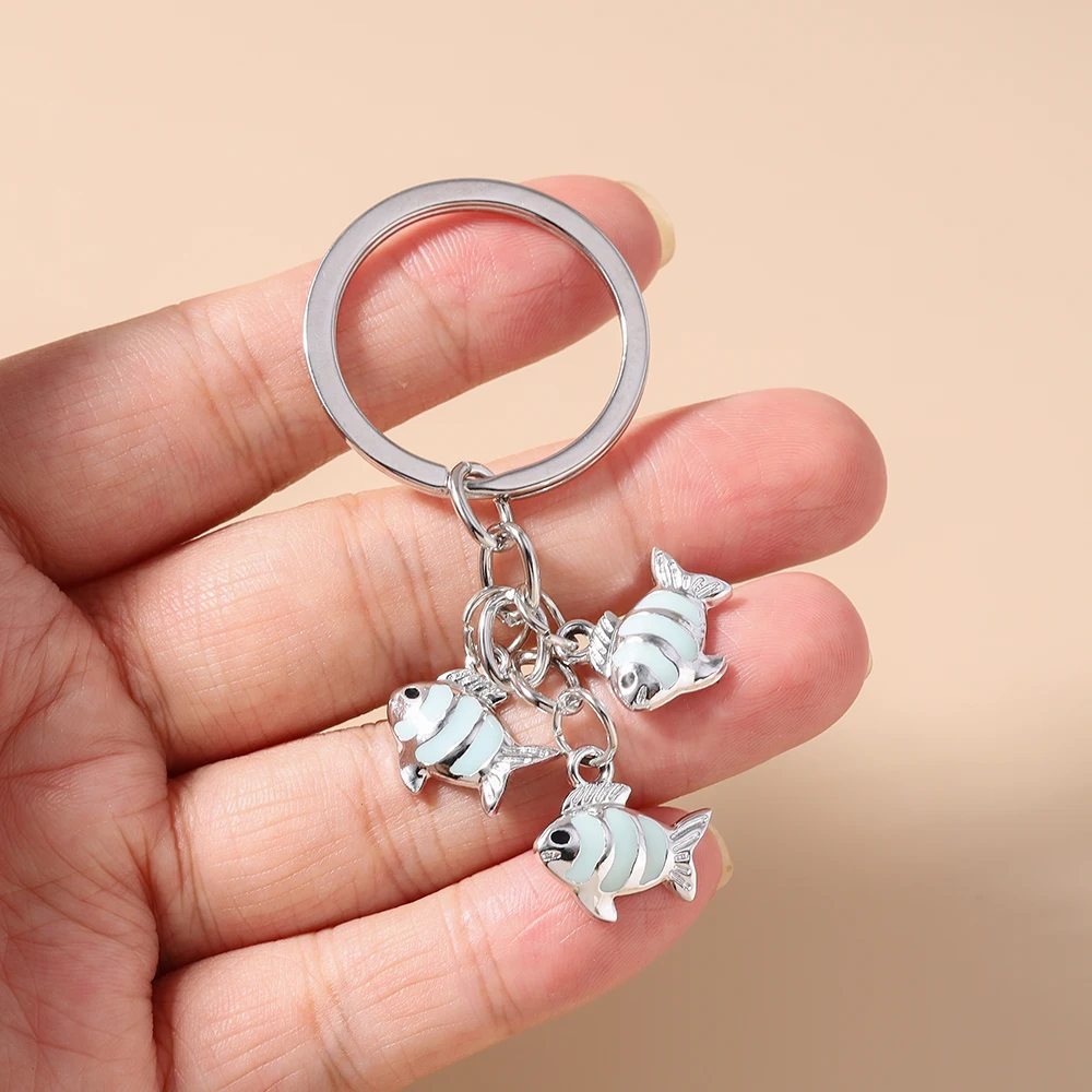 Aihua لطيف الحلو المينا الأسماك المفاتيح للنساء الفتيات الصيف شاطئ الأسماك حقيبة يد قلادة مفتاح السيارة المفاتيح كيرينغ مجوهرات هدايا #5
