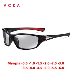 VCKA Motion Myopia Polarized Men Driving Sunglasses Colorful Lenses -0.5 to -6.0 Prescription TR90 Women Glasses UV400 Eyewear
