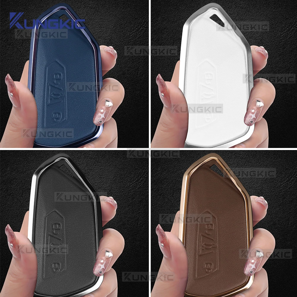 For Seat Leon MK4/Cupra Leon/Cupra Formentor 2020 2021 2022 2023-2025 Metal Leather Car Remote Key Case Cover Shell Keychain view 3