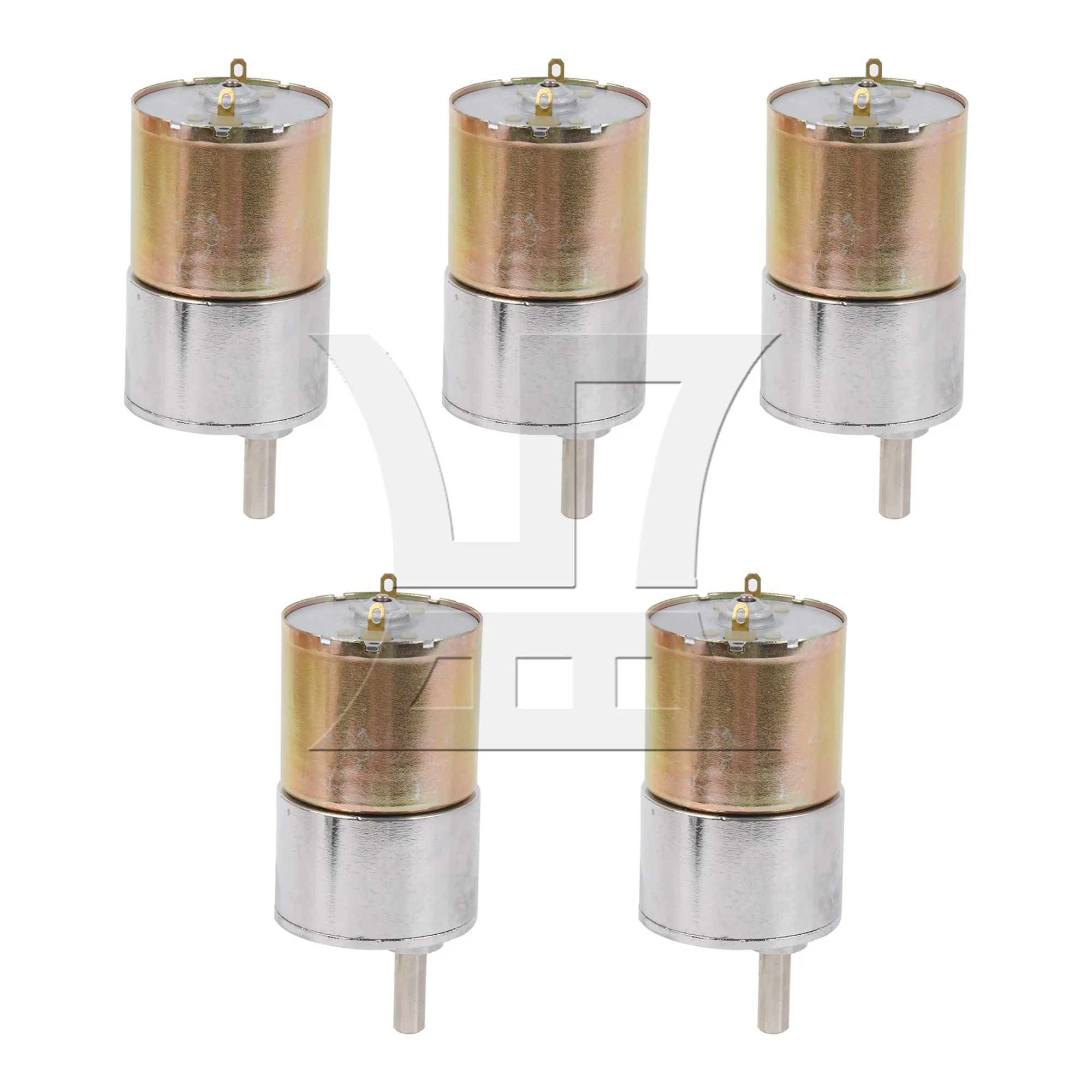 12V 100PRM Silver Stainless Stell Gear Box Speed Control Electric Motor Dia37mm Pack of 5