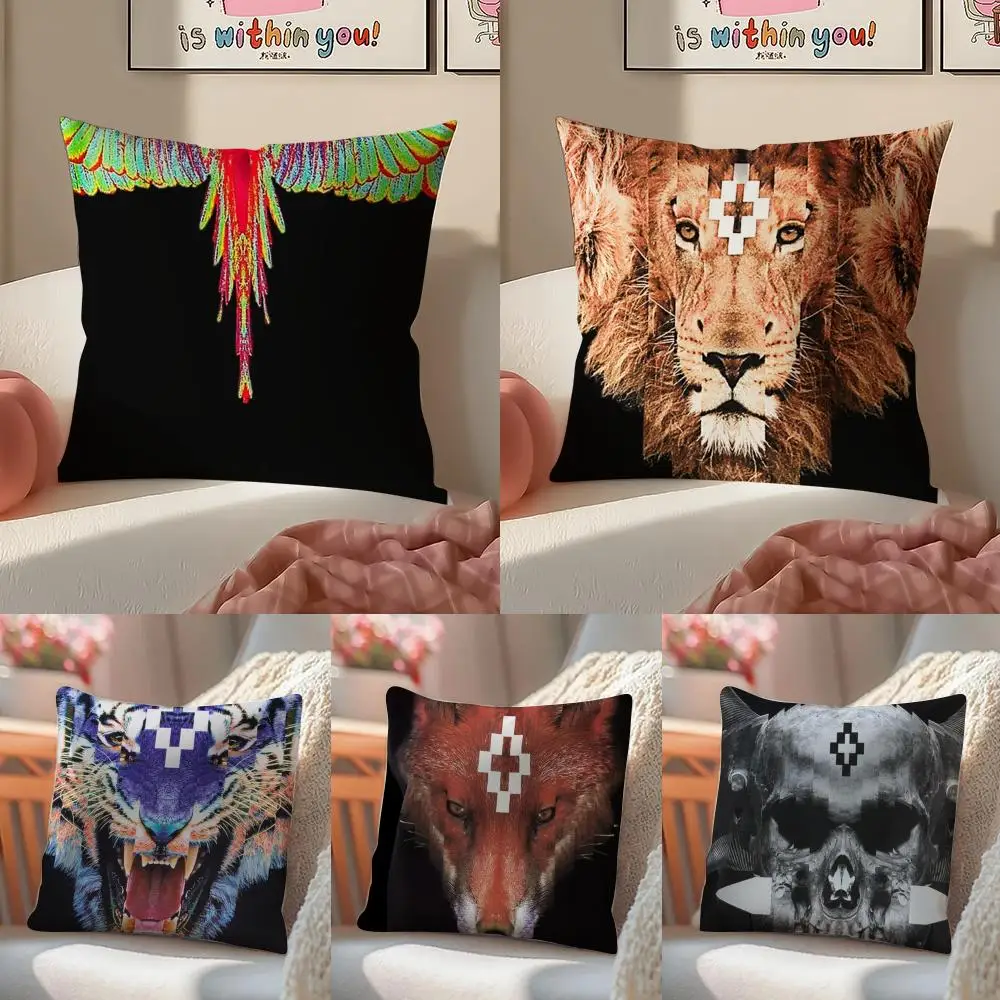 M-MarceloS B-Burlon Cushion Cover Linen Pillowcase Cover Soft Decor for Sofa Home Room