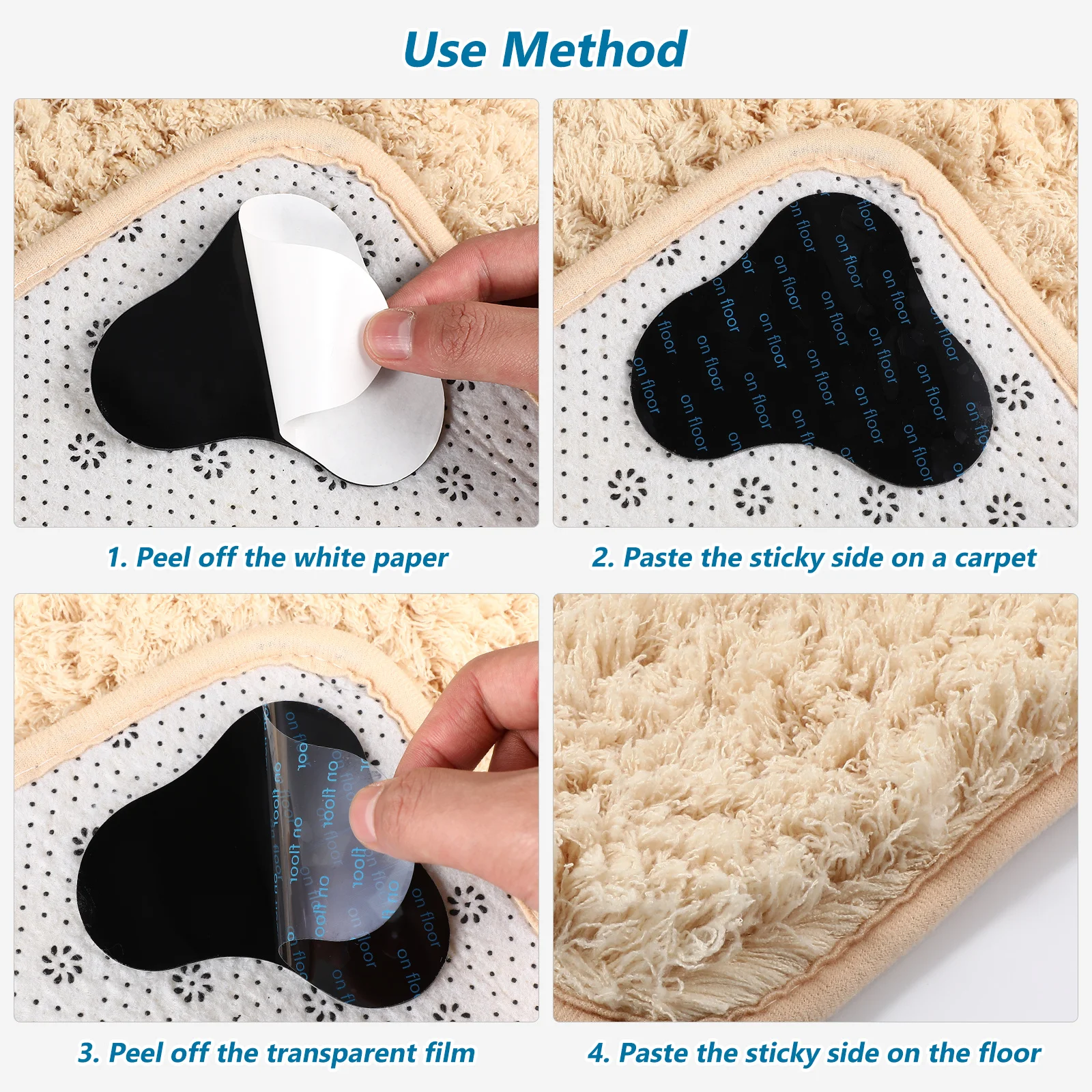 10 قطعة ملصقات البساط المضادة للانزلاق سحابة مثلث الشكل منصات قابلة للغسل للأرضيات الصلبة بلاط السجاد القابضون أصحاب أشرطة #6