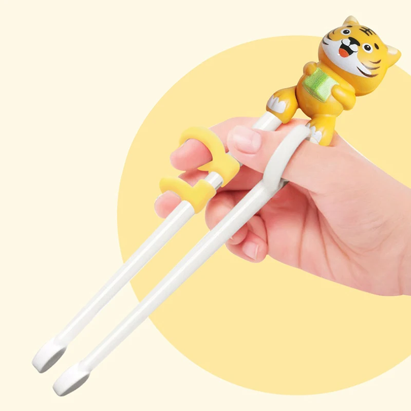 1 Pair Chopsticks For Kids Cartoon Tiger Learning Chop Sticks Reusable Training Cute Children Tableware Set