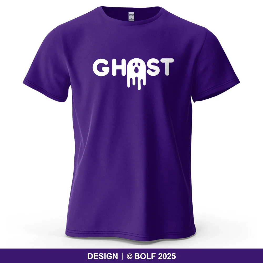 Herren Ghost Graphic Kurzarm-T-Shirt aus 100 % Baumwolle, atmungsaktiv, bedruckt, Tops, T-Shirt für Damen, Sommer, lässige Sportbekleidung