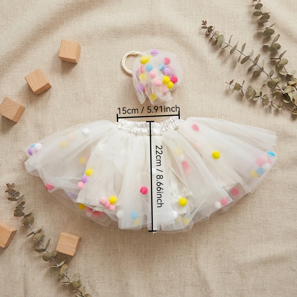 Newborn Photography Outfit 2Pcs Fluffy Tulle Skirt with Headband Baby Girl Princess Photoshoot Props