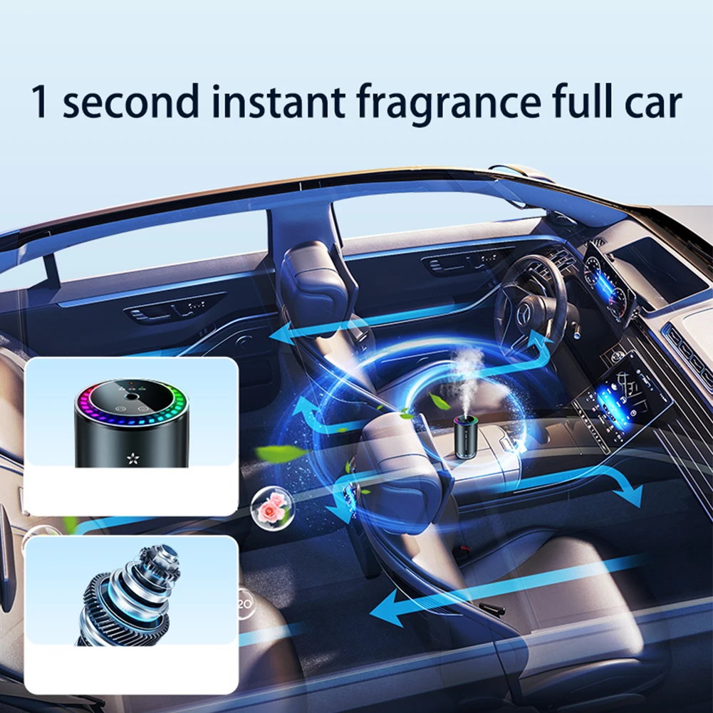 Stylish Compact Car Air Freshener with 3 Adjustable Aroma Settings and Auto Shut Off Feature for a Tranquil Interior Environment