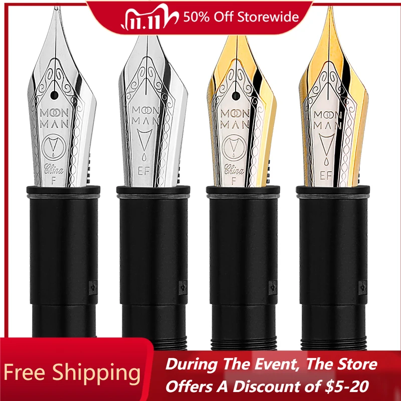 

MAJOHN 35MM Apply T1/t2/t5 EF F M Nib 0.38/0.5/0.7mm Damien Tip Two Colors Tip Fountain Pen Silver Nibs Writing Ink Pen Nib