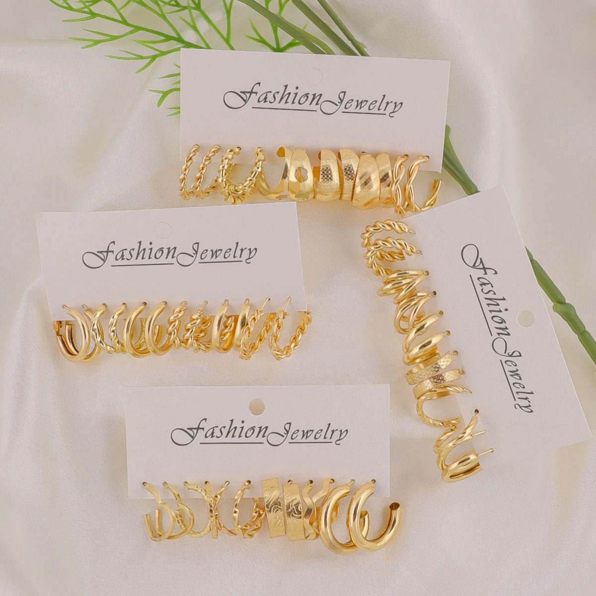 48 قطعة أقراط دائرية ذهبية أنيقة وأنيقة للنساء، نمط مثير عتيق، متعددة الاستخدامات لإكسسوارات المجوهرات اليومية أو المواعدة #5