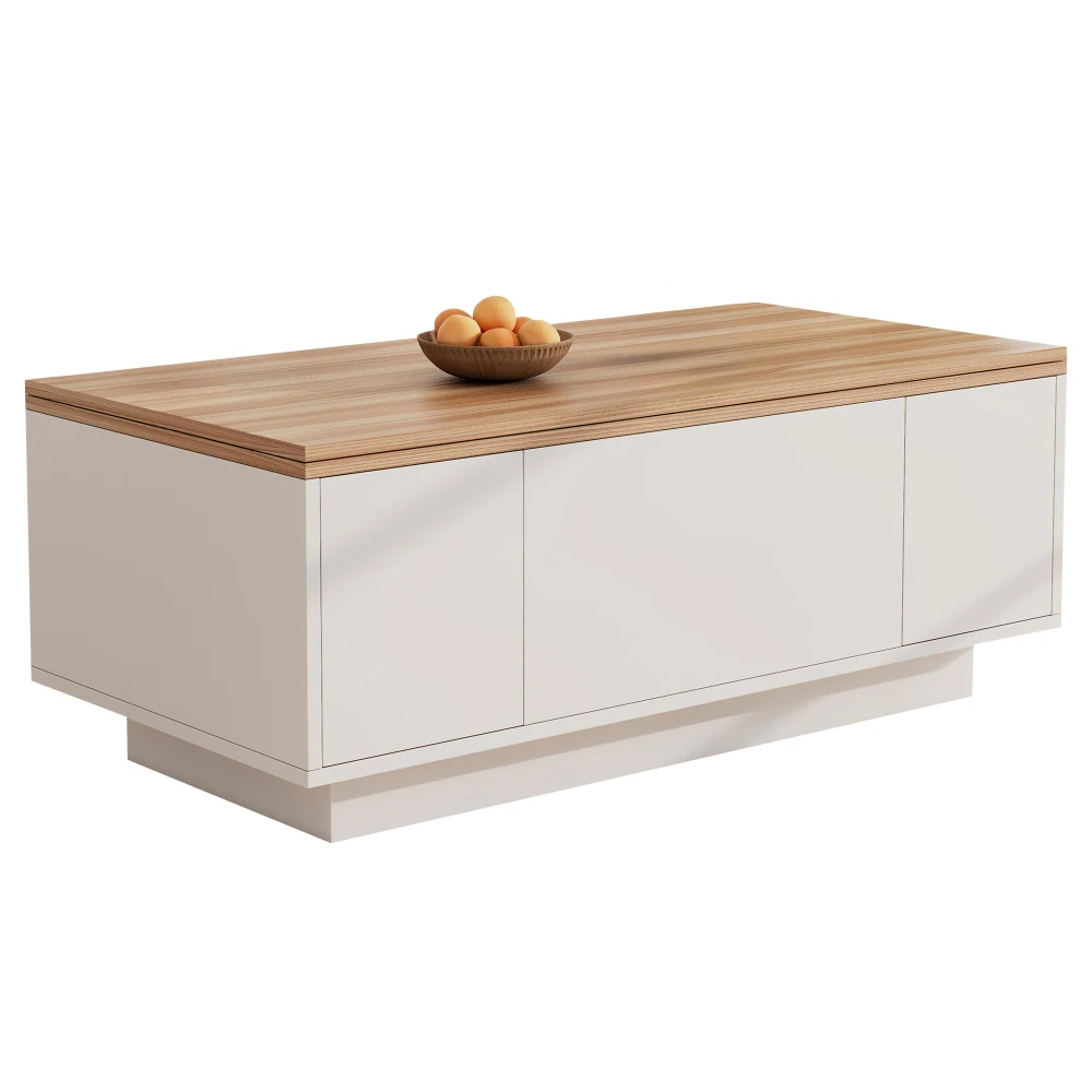 Moderner Couch-Couchtisch mit Dual-Lift-Mechanismus, versteckter Stauraum, Tragfähigkeit bis zu 50 kg, ideal für kleine Räume – Detail 26