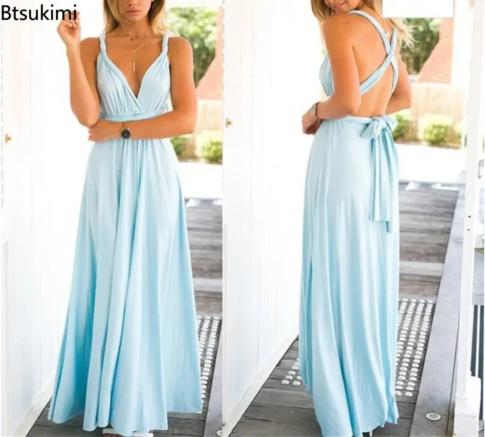Abiti da donna sexy Multiway Wrap Convertible Boho Maxi abito elegante fasciatura abito da festa damigelle d'onore abiti da sera Femme