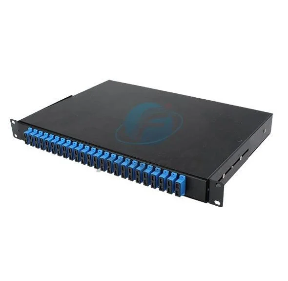 Optical Drawer Type 1x 32 2 X 16 Fiber PLC Splitter 1U 19 Rack Mount with SC-APC Connectors Fiber Optic Patch Panel