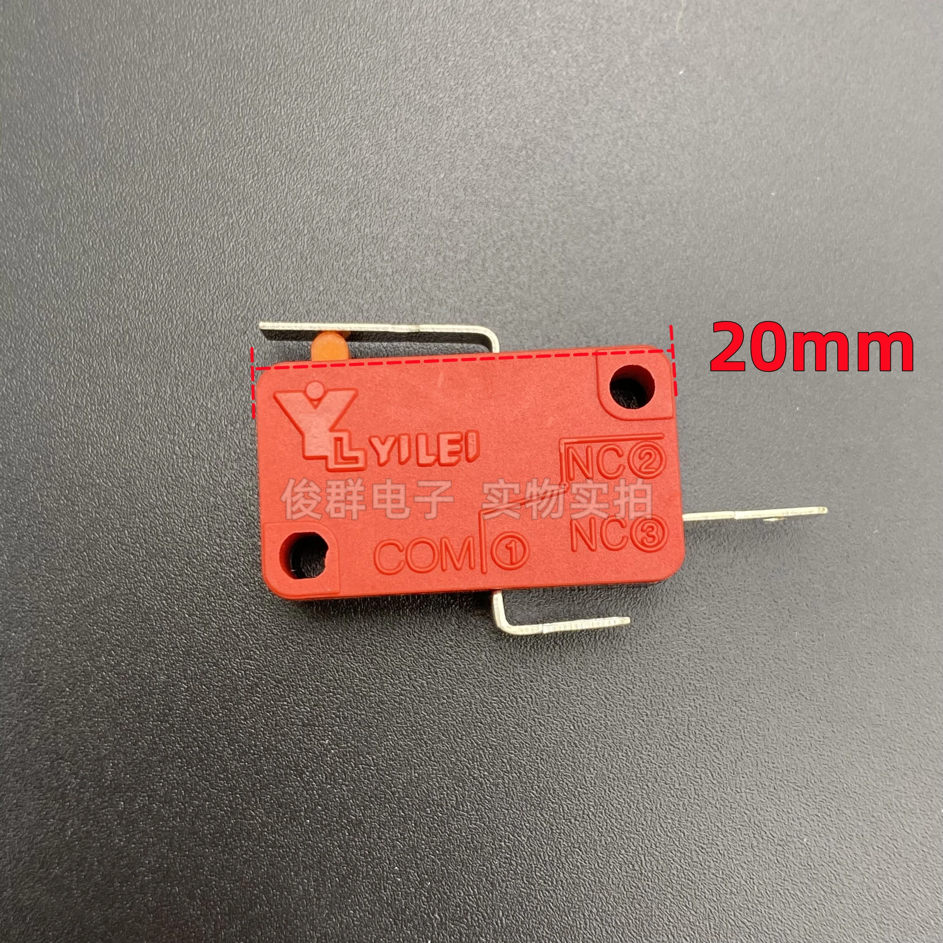 10pcs/micro power switch 3A250V silver contact stroke limit detection reset with handle 2 feet normally open