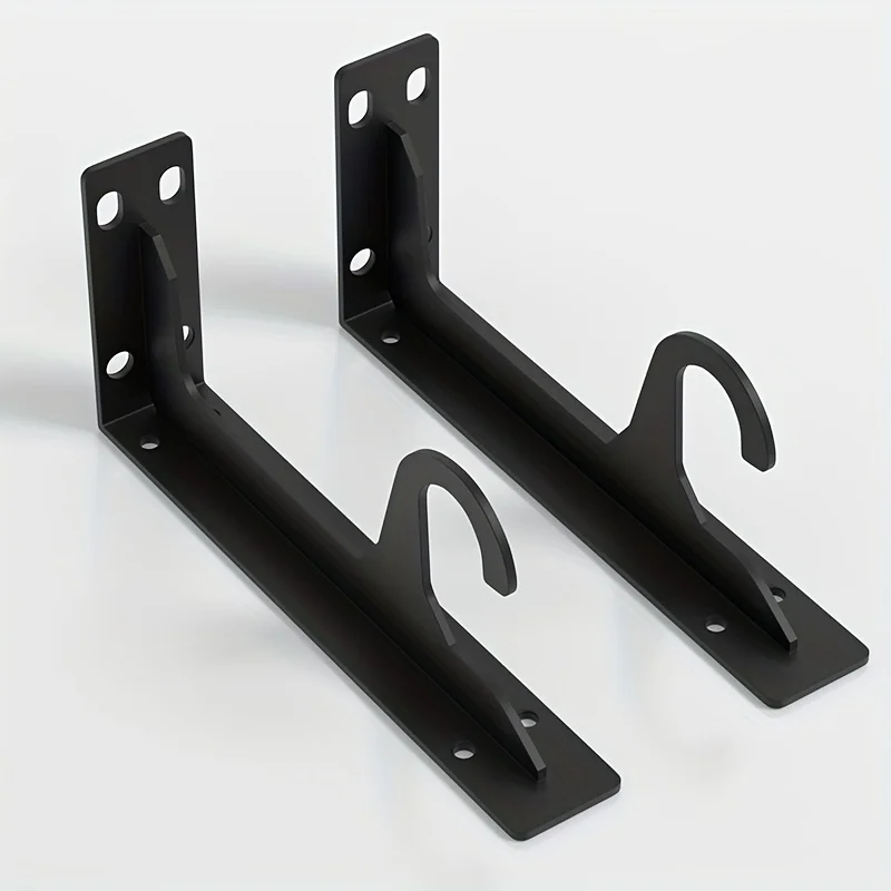 2Pcs Hooks Sturdy Triangle Shelf Support Bracket Heavy-Duty Metal Wall  for Wardrobe Durable Furniture Hardware Organizer