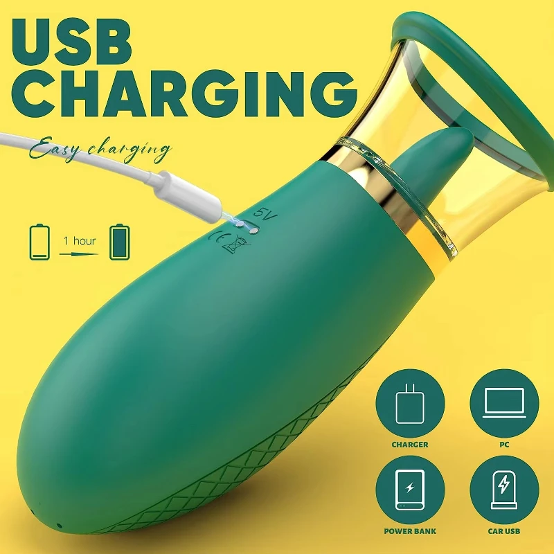 Mainan Seks Masturbasi Wanita Stimulator Pemijat Pengisap Vagina Orgasme Penggetar Lidah Penjilat Klitoris Puting Wanita untuk Pasangan