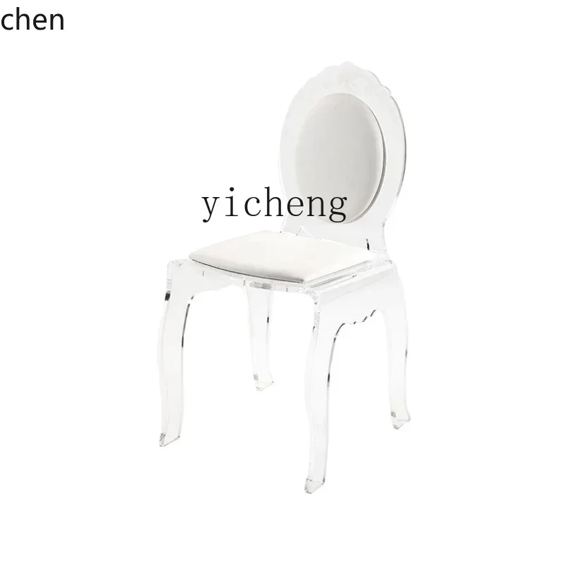 HT simple modern transparent acrylic dressing chair small apartment living room home leisure back chair hotel banquet