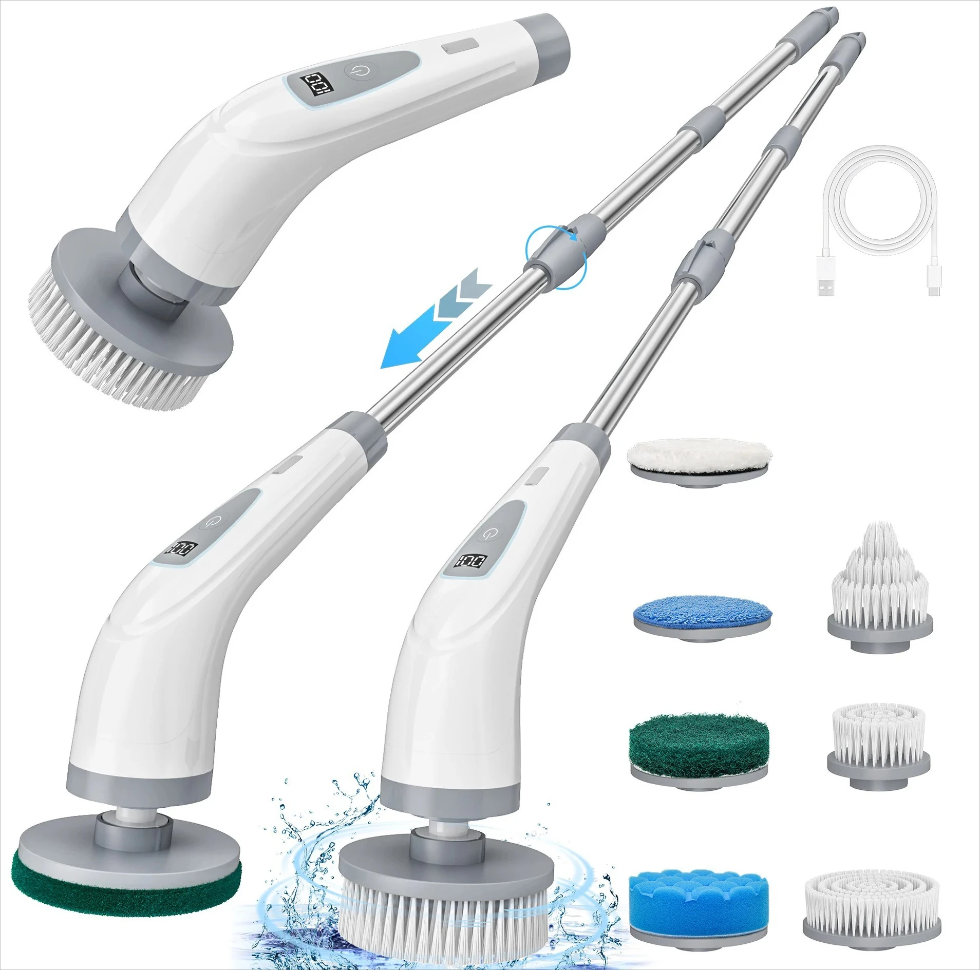 

Electric Power Scrubber Cordless, Spin Scrubber for Deep Cleaning Bathtub Grout, Handheld Brush for Kitchen Bathroom Wall