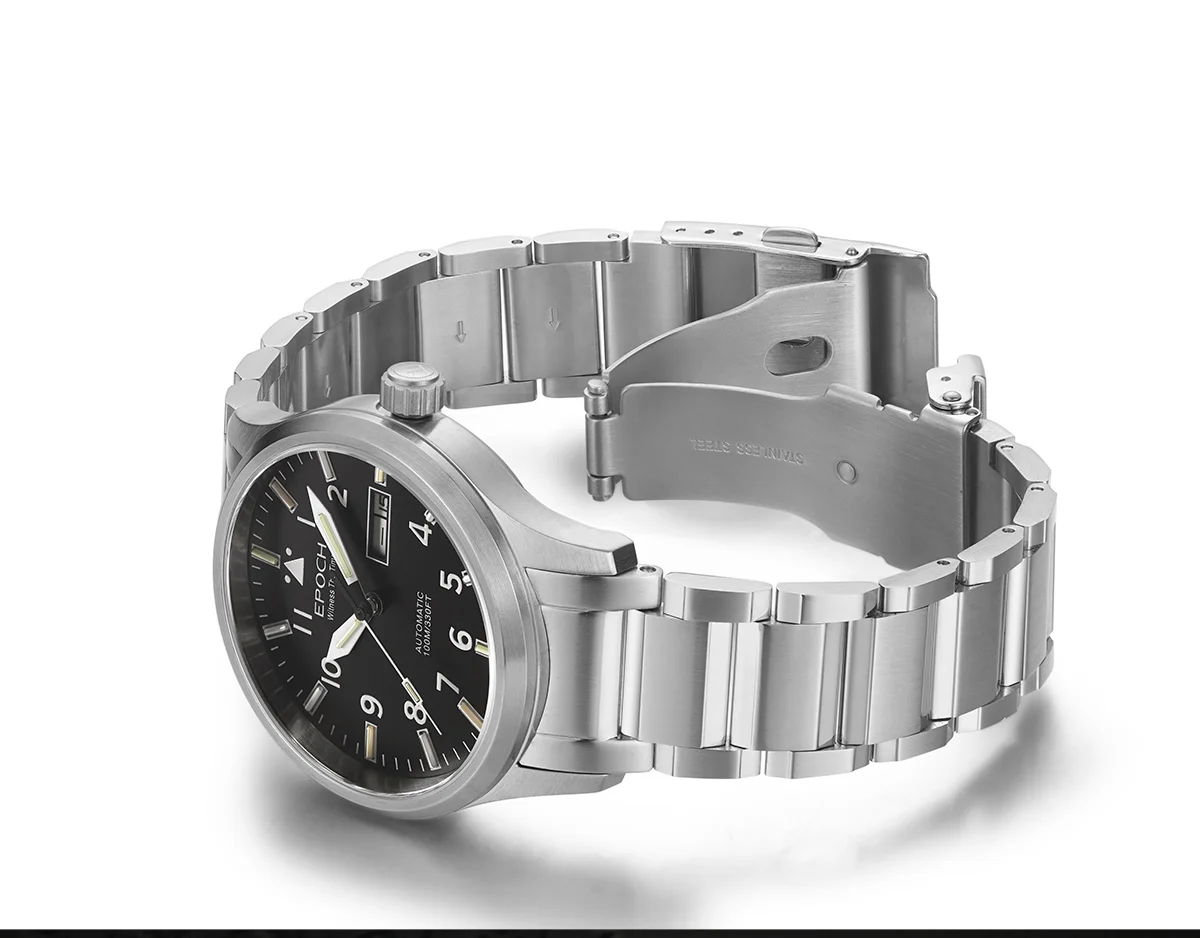 EPOCH Men Luminous Rainbow Light Watch Automatic Mechanical Japan Miyota 21Jewels Sapphire WR100M English Chinese week
