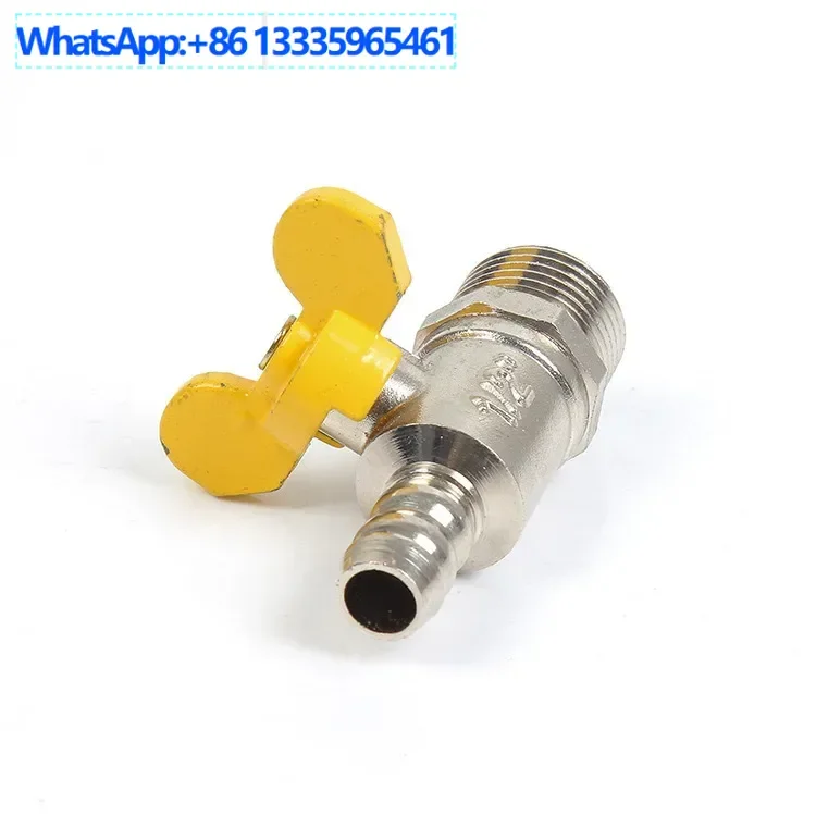 

10Pcs all-copper thickened natural gas valve 4 points for gas single nozzle inner and outer silk butterfly handle electroplated