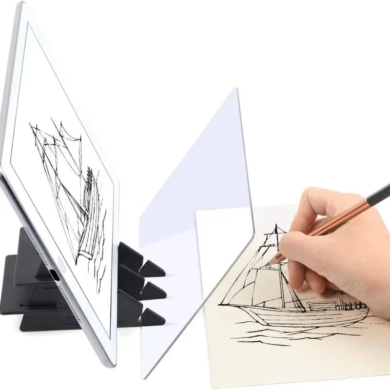 Placa óptica portátil para desenho e cópia, imitação de traçado com tela de projeção, ferramenta de aprendizagem adequada para tablet móvel