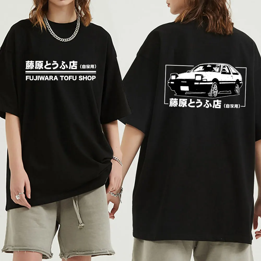 Anime Initial D AE86 T-shirt Men's Summer Cool Short Sleeves T Shirts Hachiroku Shift Drift Takumi Fujiwara Tofu Shop T-shirts