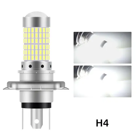 1 Шт. H4 P15D BA20D 144 SMD Светодиодная Лампа Для Мотоциклетной Фары, Сверхъяркая, Белая, 12В, Plug & Play