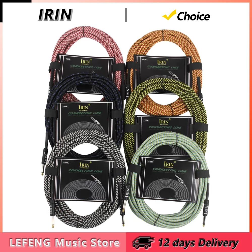 IRIN 3/6/10M Guitar Cable Wire Cord Jack Line Amp Connection Cable Audio Cable Noise Reduction Line Guitar Parts & Accessories