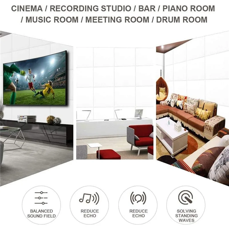 

B72A 30 упаковок звукоизоляционных панелей для стен, самоклеящиеся акустические панели 12X12x0,4 дюйма для студии звукозаписи, офиса, дома, C