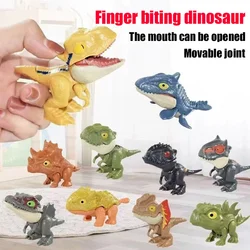 Jurassic Finger Dinosaur Triceratops Tyrannosaurus Model Toys for Kids Creative Finger Biting Dinosaurs Interactive Toy Boy Gift