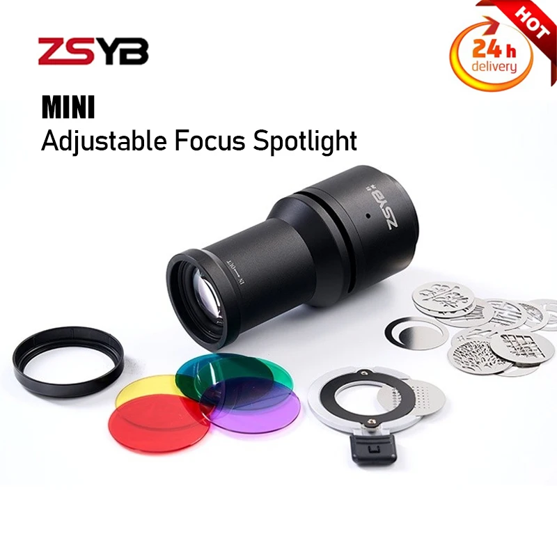 ZSYB Mini Bowens Mount Focalize Conical Snoots Optical Condenser Art Special Effects Beam Cylinder for ZSYB W80B/Shitak M80BI