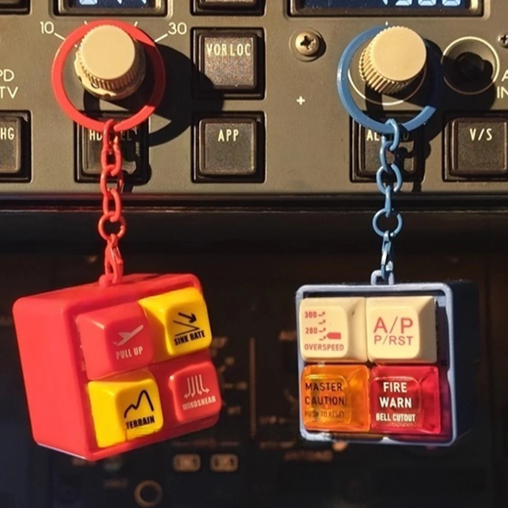 2025 llavero de alerta de tripulación piloto EGPWS simulador de sonido de advertencia botón de seguridad de cabina llavero de emergencia llavero de alerta de avión