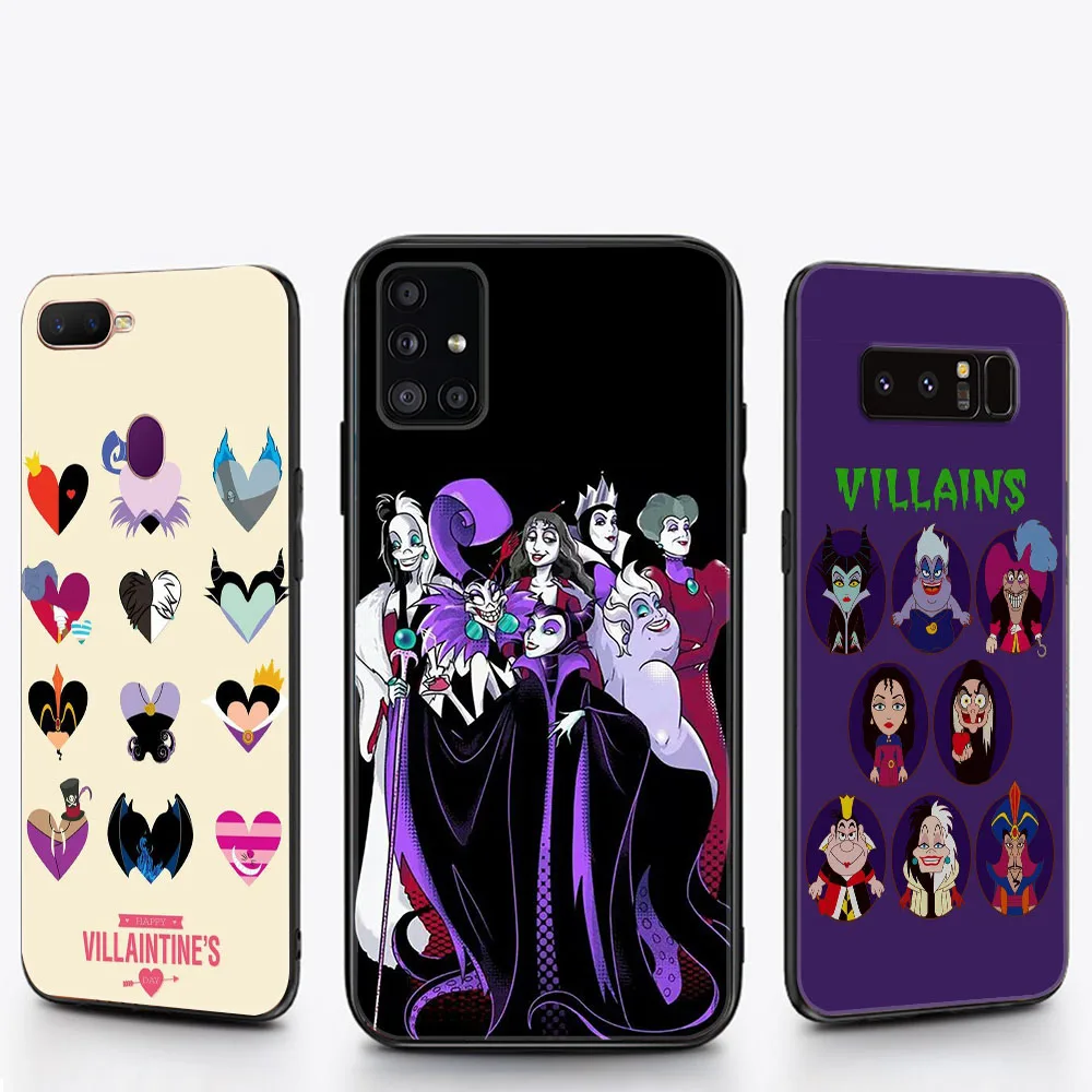 G-40 Disney Villain Black Soft Silicone Case for Samsung Galaxy A52 A31 A22 A32 A33 A12 A11 A50 A50S A51 S22 Plus Ultra 5G