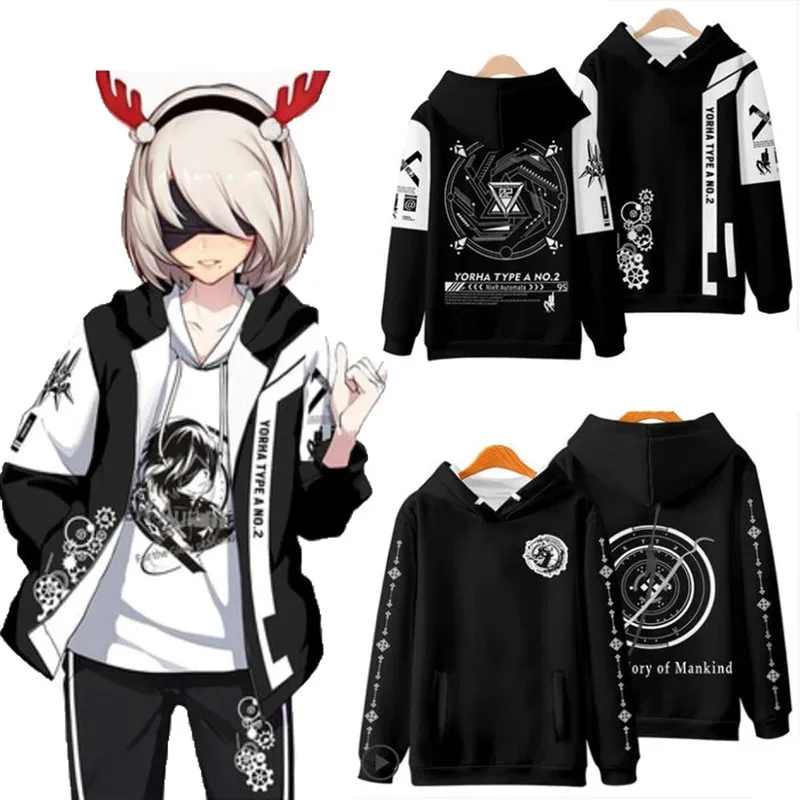 Game NieR:Automata 3D Printing Men/Women Fashion Harajuku Hoodies Sweatshirt Long Sleeve Pullover / Coat/Pants
