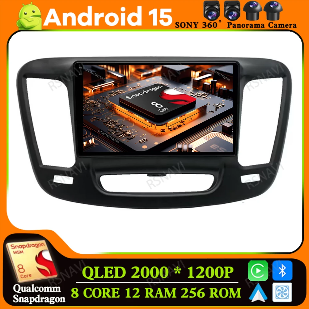 Android 15 For Chrysler 200 200C 200S 2015 - 2019 BT Car Radio DSP GPS Multimedia Navigation Viedo Player Qualcomm Head Unit