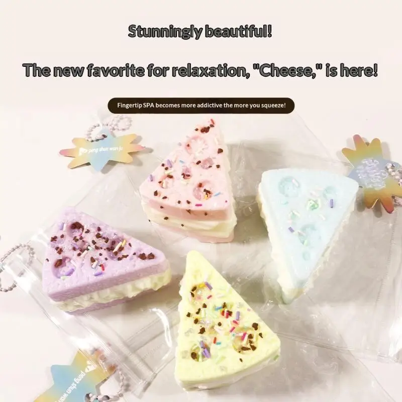 Cute Cake Shaped  Fidget Toy Soft Slow Rising Pastel Macaron Colors For Stress Relief Home Office Kids Play