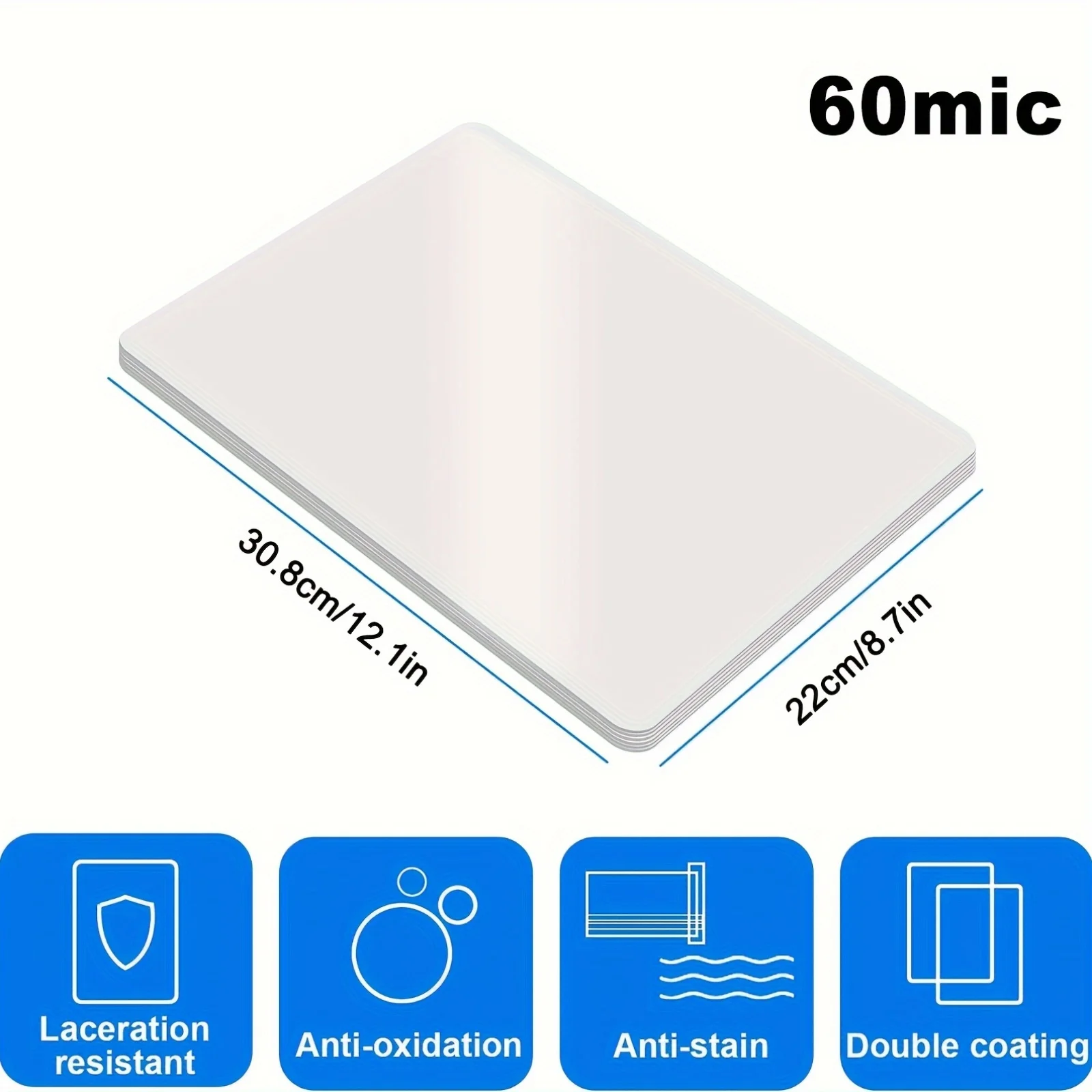 100 pcs Clear Heat Laminating Pouches, 8.7x12.1 In 60 mic Stain and Yellowing Resistant PVC Photo Protectors, Extends Photo Life
