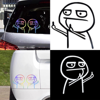 Funny Middle Fingers Stickers Car Vinyl Decal Auto Motorcycle Styling Reflective Cartoon Sticker Car Accessories 10.5x12cm
