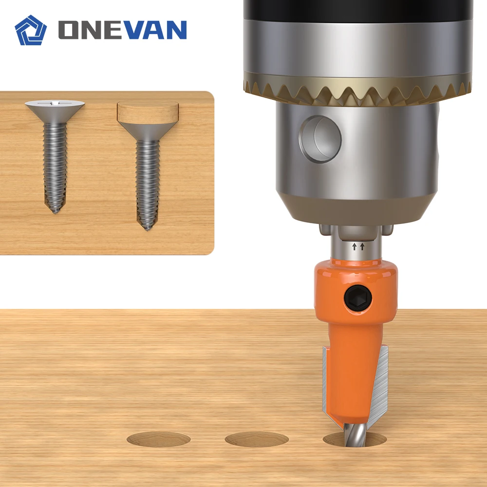 ONEVAN Hss Countersink Drill Bits 8MM Shank Screw Extractor Router Bit Woodworking Milling Cutter For Wood