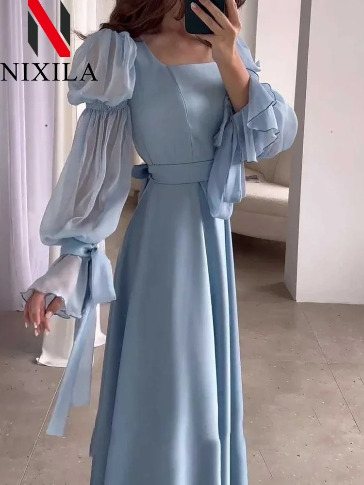 春秋の女性のドレスロングスカート膝丈妖精の森スタイルスーパーフェアリードレス女性服エレガントなパーティードレス