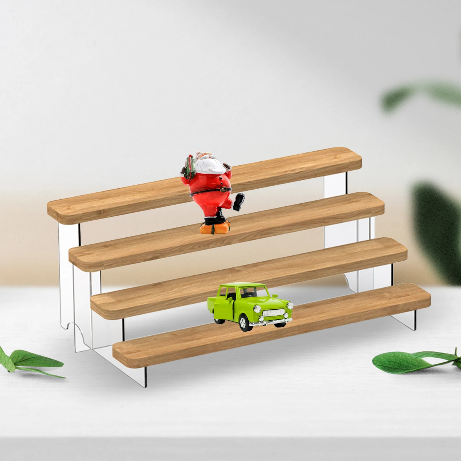 Wood Display Stand Acrylic Display Riser Shelf Ornaments Reusable Showcase,Jewelry Display Riser Shelf Showcase Fixtures