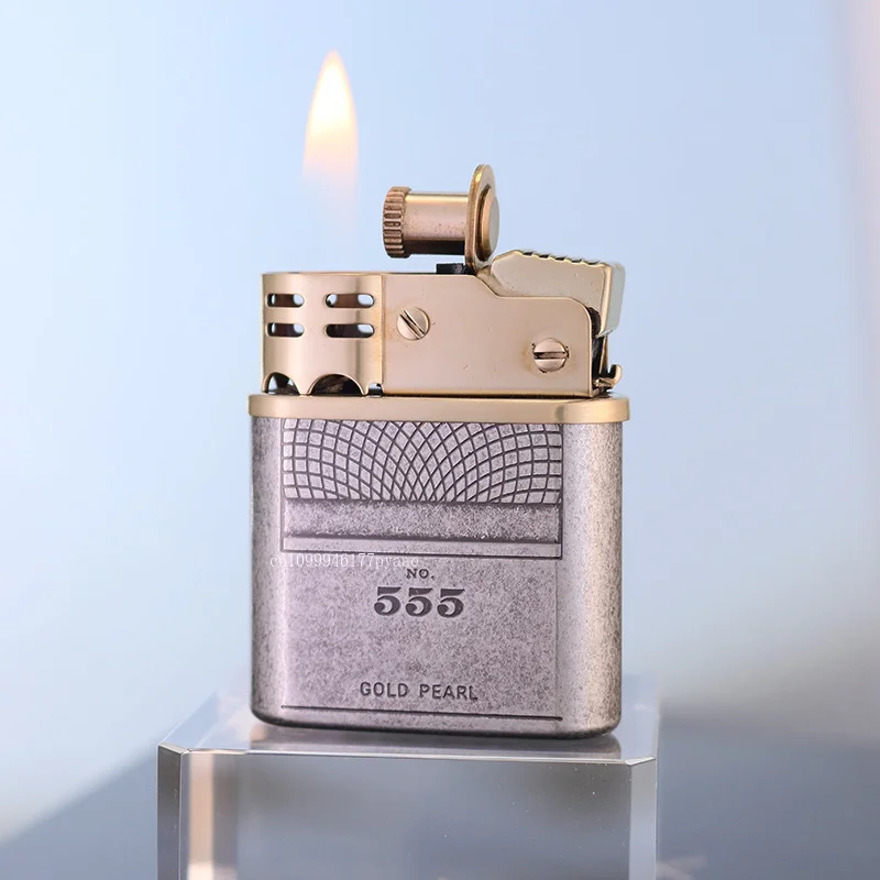 CHIEF Retro Brass Kick Cap Mechanical Catap Lighter Windproof Retro FuelFire Oil Oil Lighter with Classic Design Gadgets Formen