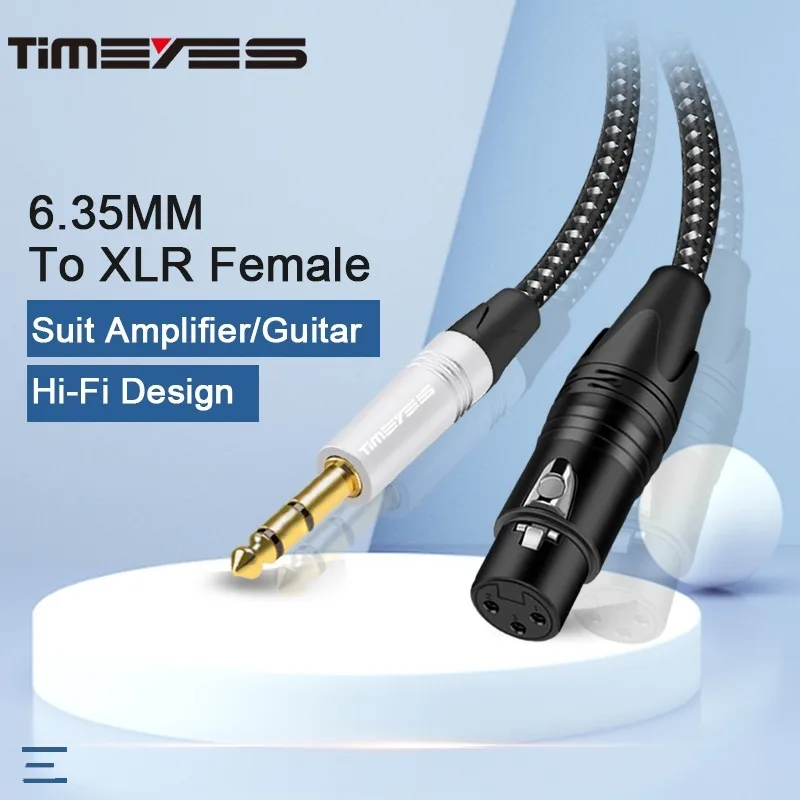 

6.35mm 1/4 inch TRS to XLR Female Gold-plated Stereo Balanced Audio Cable, Suitable for Microphone Mixers Amplifiers Speakers