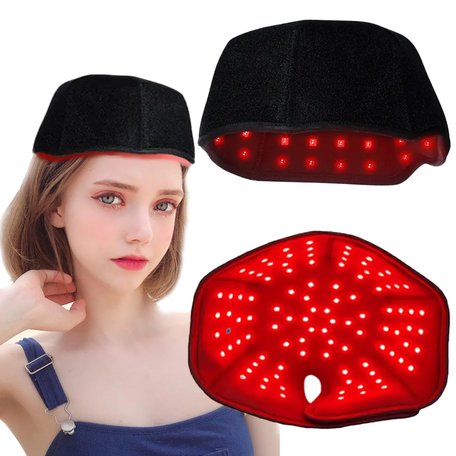 Red Light Therapy Hat Near Infrared LED Treatment Cap for Hair Growth Head Relaxation Scalp Relief Prevention Loss Device