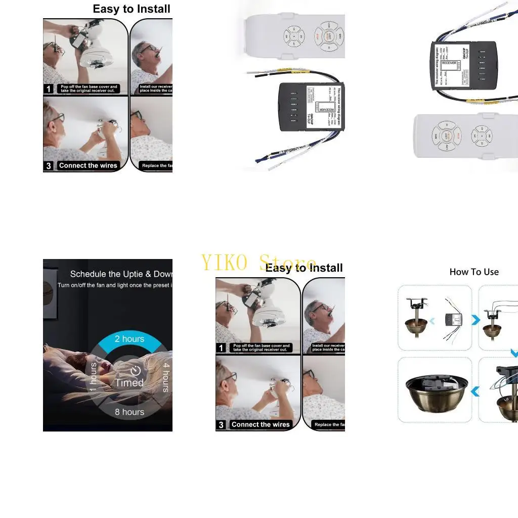 K32C Easy Installation Ceiling Fan Light Remote Controller 433MHz Technology 3-Speed Wide Coverage with Timing Function