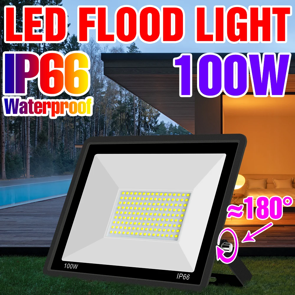 

IP66 LED Reflector Floodlight Outdoor Light Cold White Spotlights Waterproof Wall Lamp AC220V-240V Leds Projector Street Lamp