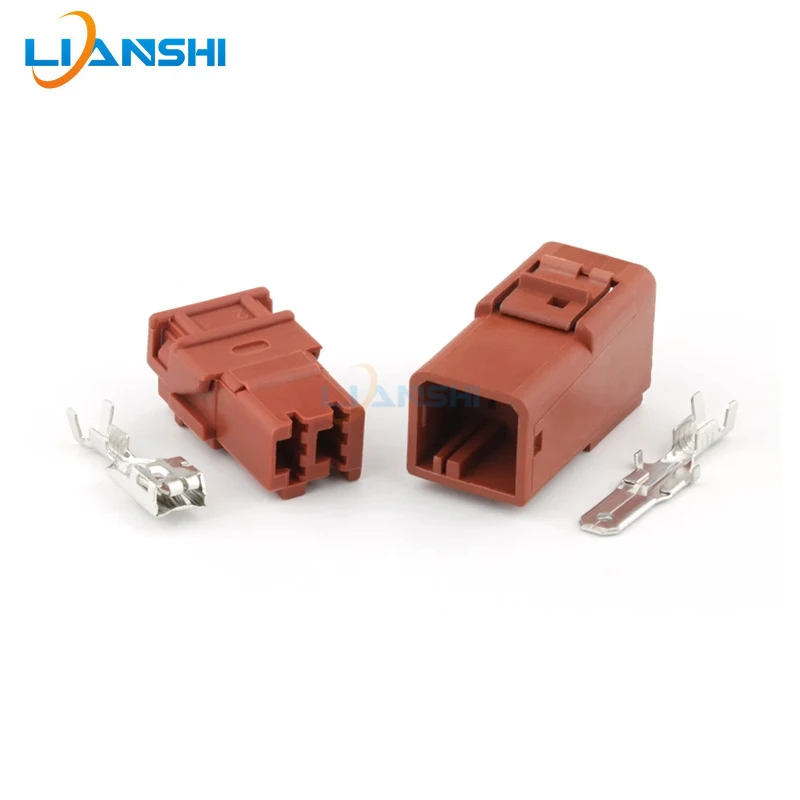 5set 142680-1 1-144835-2 Car 4.8 series brown connector 2pin plug fitting terminal DJ7021-4.8-11/21
