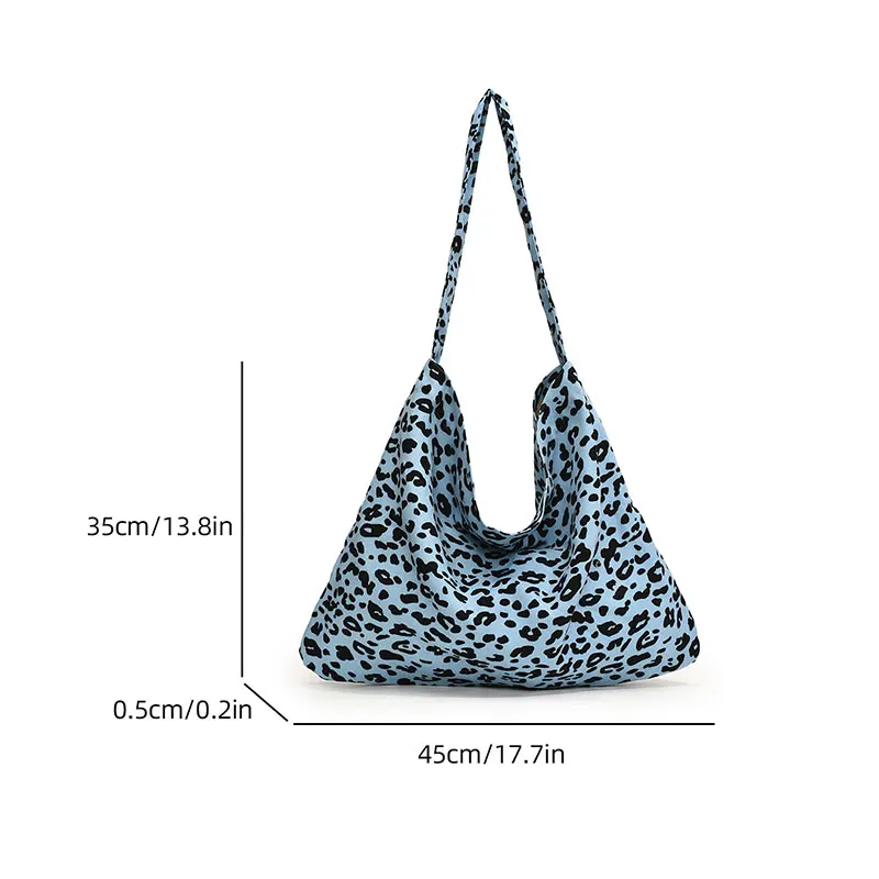 Korean Designer Canvas Bags for Women Trend Casual Leopard Print Handbags Female Shoulder Underarm Handbags Sac De Luxe Femme