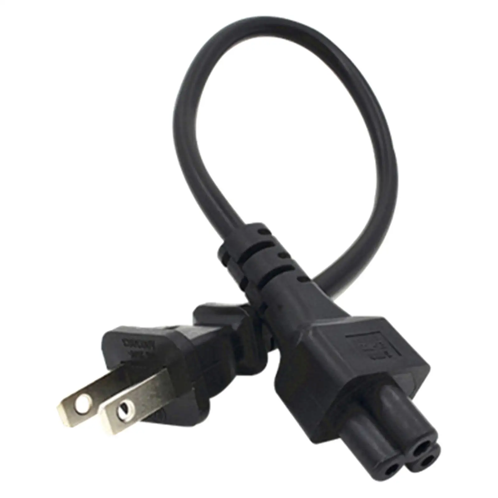 US C5 power Adapter 1-15P 2Pin Male Plug to IEC320 C5 Female 30cm power Extension Cable for Computers Good Conductivity Blk