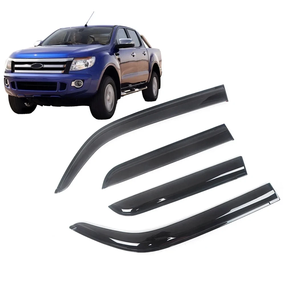 

Для Ford Ranger T6 11-18 Super Crew Wildtrak авто черный тонированный козырек на боковое окно автомобиля, вентиляционные навесы, навесы, защита от дождя, двери